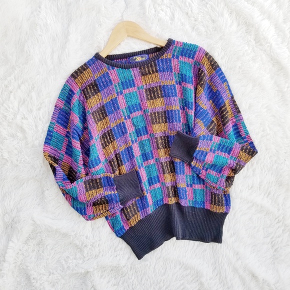 Vintage Sweaters - 80s Vintage Light Weight Slouchy Sweater